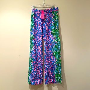 NWT Lilly Pulitzer Bal Harbour palazzo pants turquoise shore Large L